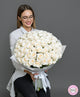 Buchet 81 Trandafiri Albi