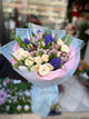 Bouquet di Alstroemeria, giacinti, tulipani e rose spray