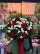Elegant Bouquet of Red and Cream Roses