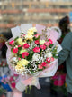Multicolored Carnation Bouquet with Gypsophila