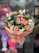 Bouquet misto di rose con eustoma
