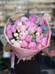Bouquet premium con peonie rosa e rose bianche