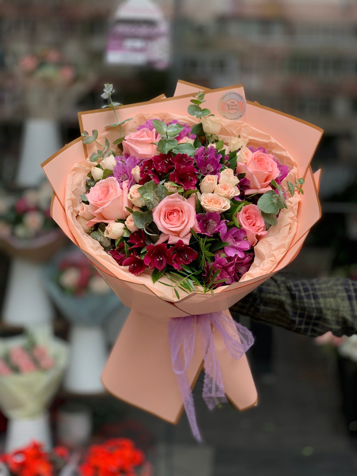 Buchet Trandafiri  Alstroemeria Roz Violet Fucsia Bucuresti Ilfov