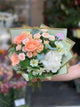 Peach Rose Bouquet with White Peonies