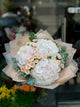 Hydrangea and Cream Roses Bouquet