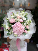 Bouquet da sposa con ortensie ed eustoma