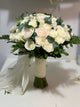 Classic Bridal Bouquet of White and Cream Roses, Bucharest