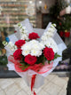 Refined Bouquet with Red Roses and White Chrysanthemums