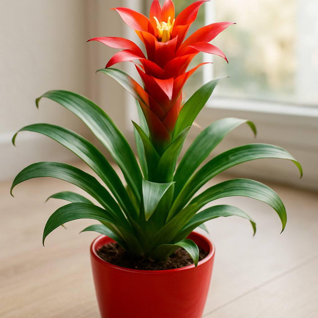 Guzmania Rosie în Ghiveci - Planta Tropicala - TheBloomRoom