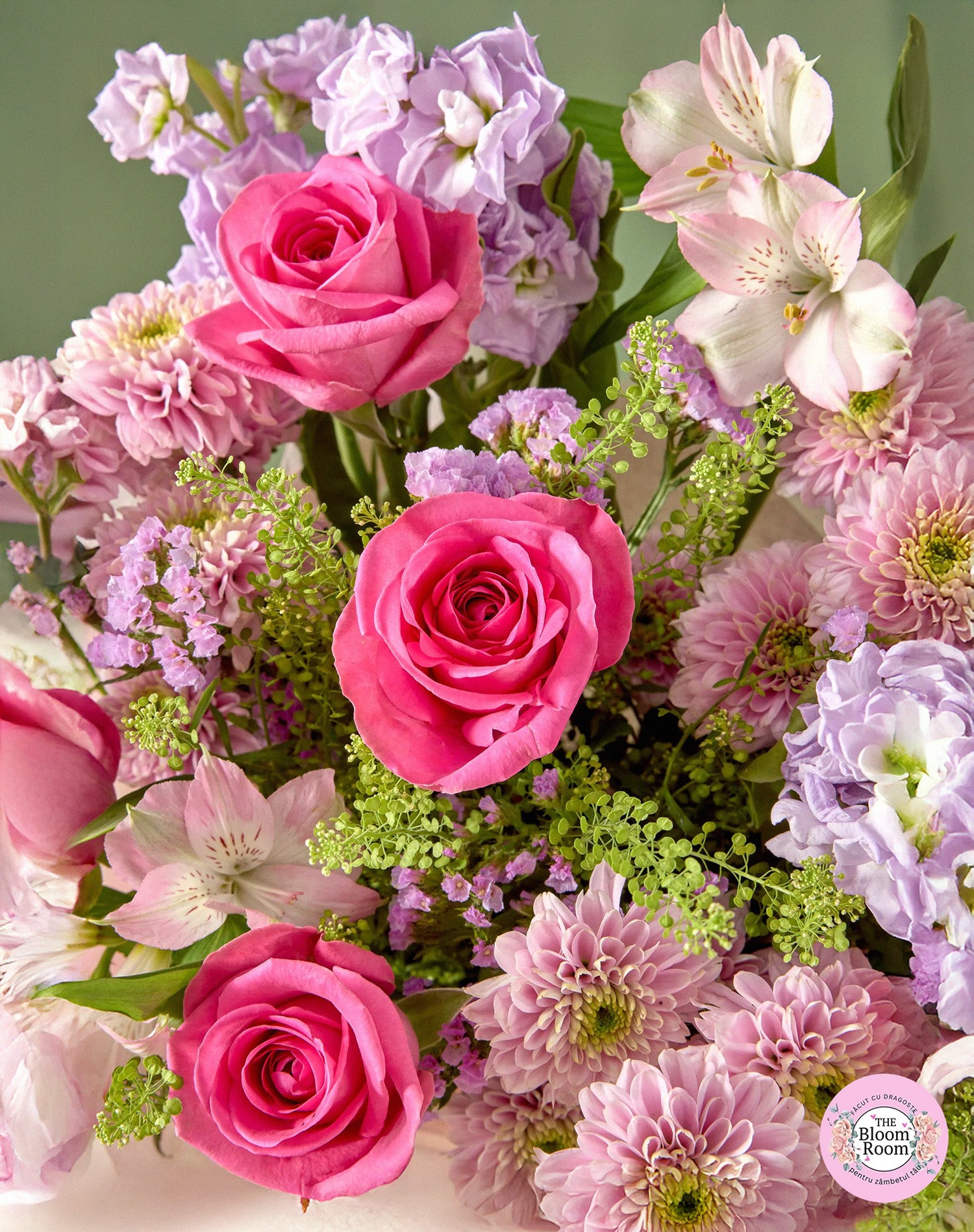 Trandafir pastel și Chrysanthemum Buchet de flori proaspete