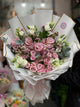 Bouquet di lusso misto viola con rose e lisianthus