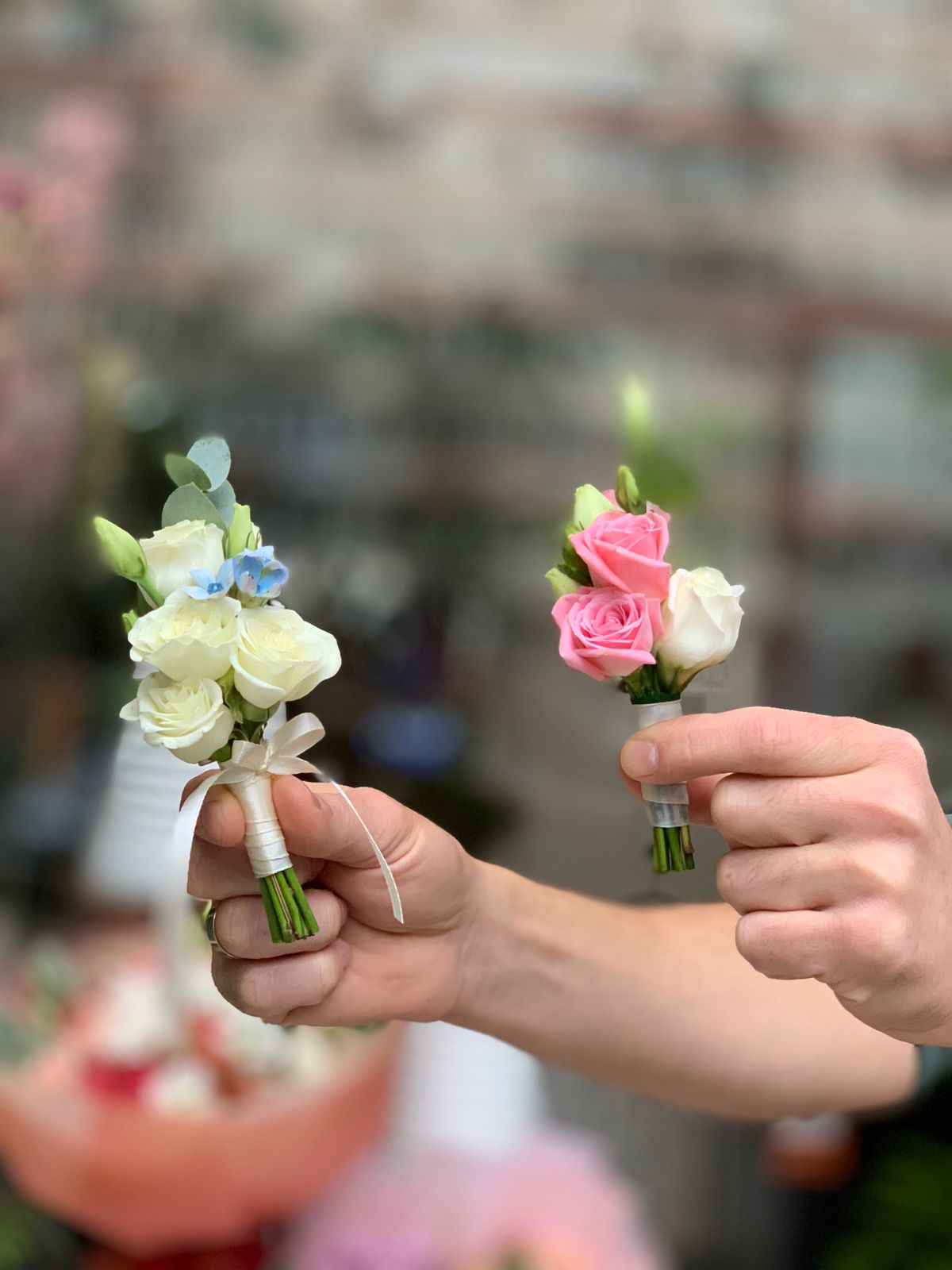 mini Buchete de Mireasă Roz Alb Bucuresti 